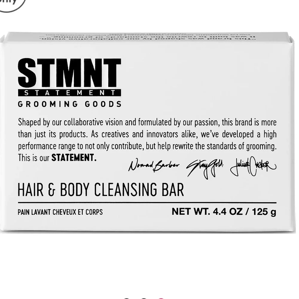 STMNT Statement Grooming Goods Hair & Body Cleansing Bar Soap Size 4.4oz NIB $15